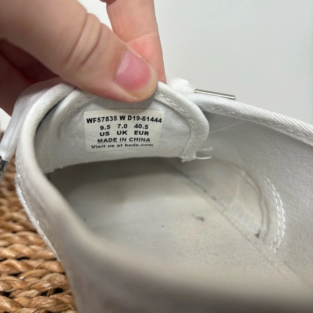 Keds x Kate Spade Glitter Sneakers Womens 9.5 White Bridal Lace Up